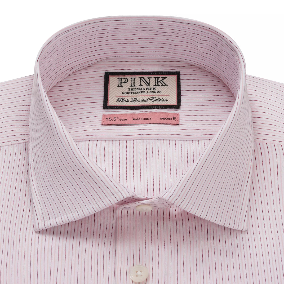 Pale Pink & White Tailored Fit Formal Fine Vintage Stripe Shirt