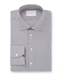 Black & White Tailored Fit Mini Graph Check Formal Shirt
