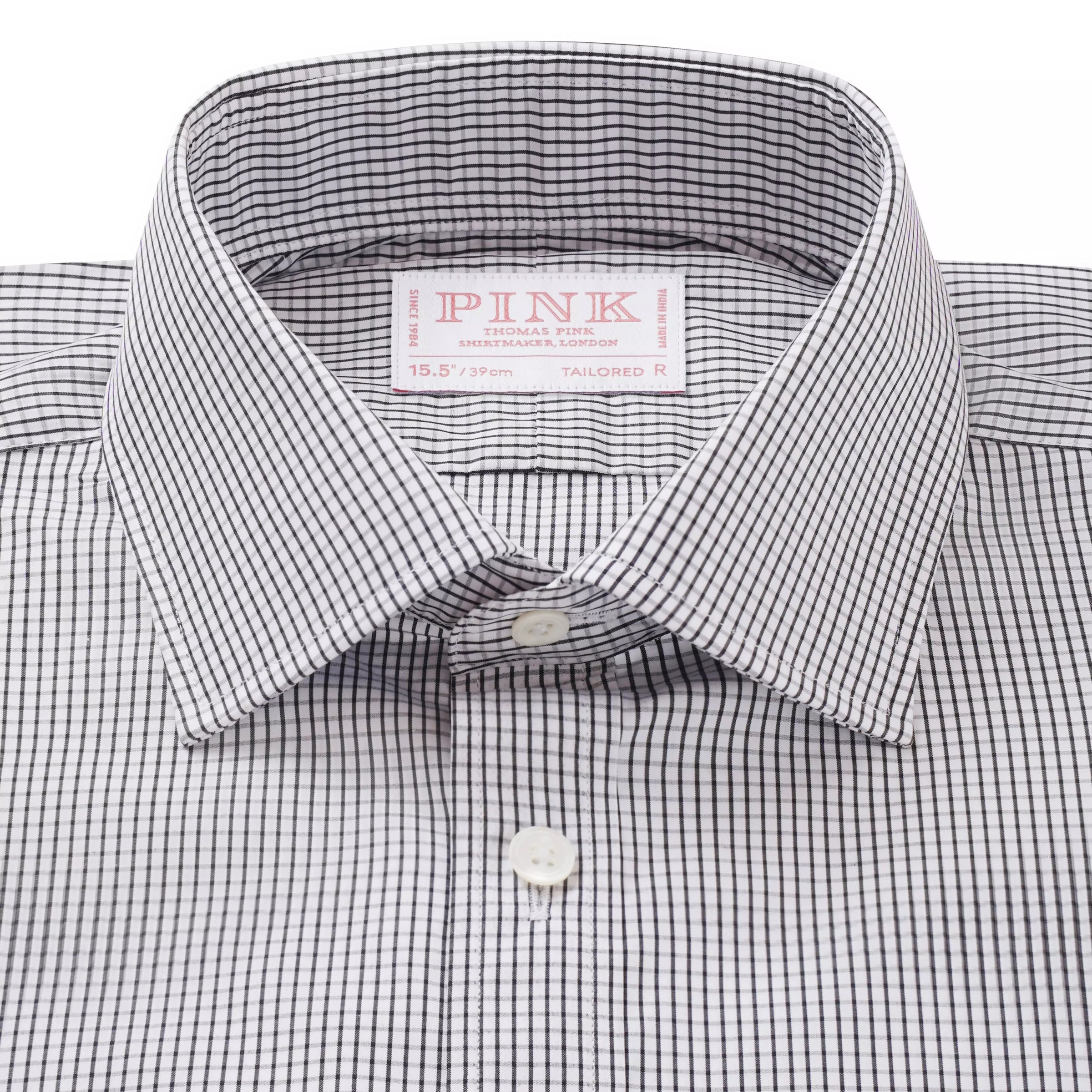 Black & White Tailored Fit Mini Graph Check Formal Shirt