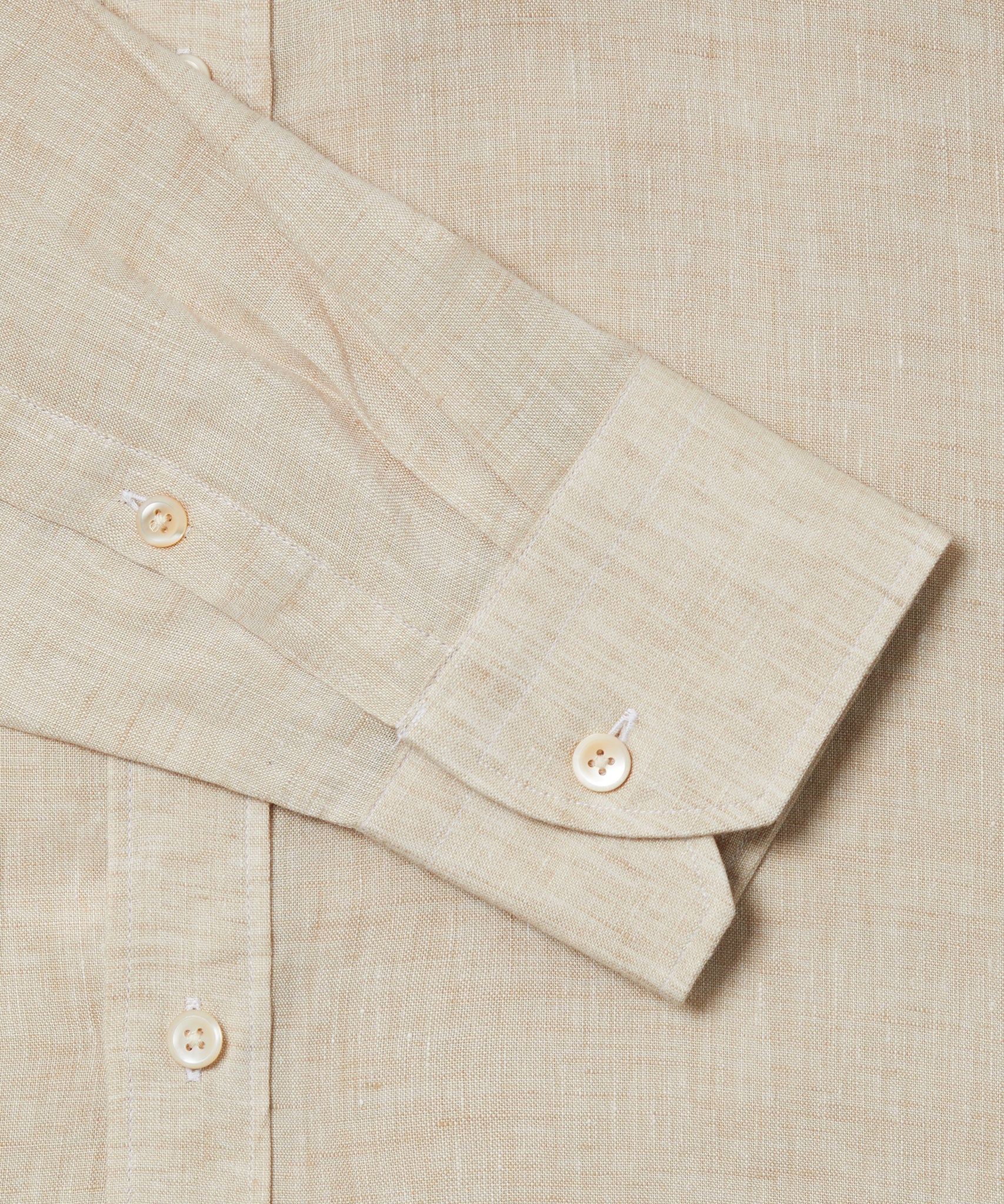 Stone Tailored Fit Essential Linen Button Down Smart Casual Shirt