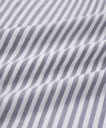 Navy Blue & White Classic Fit Smart Casual Striped Oxford Shirt